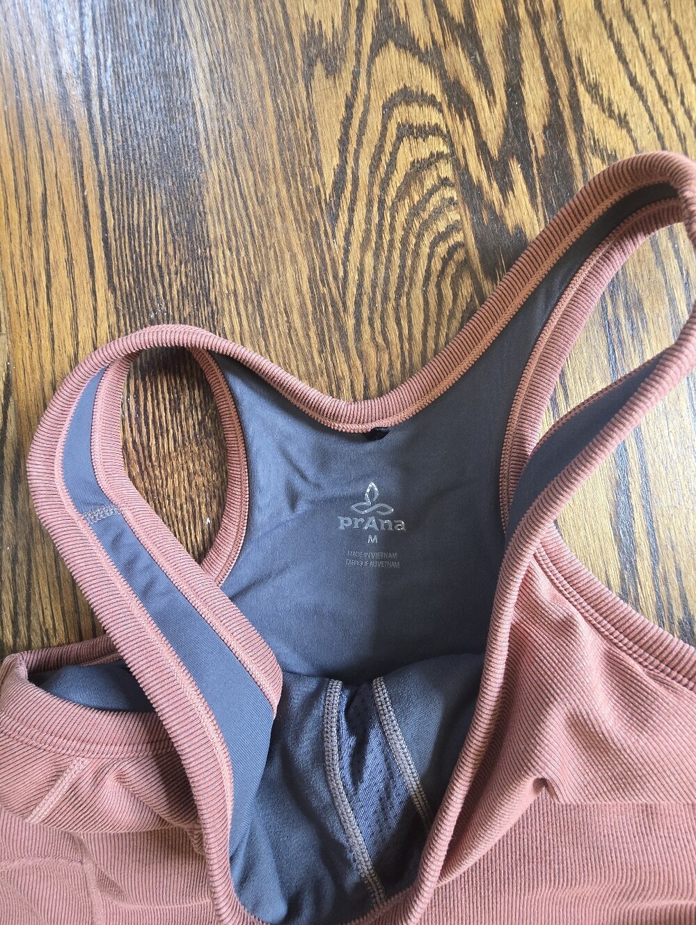 prAna Women’s Ribbed Racerback Tank Top Built-In Bra - Picture 2 of 6